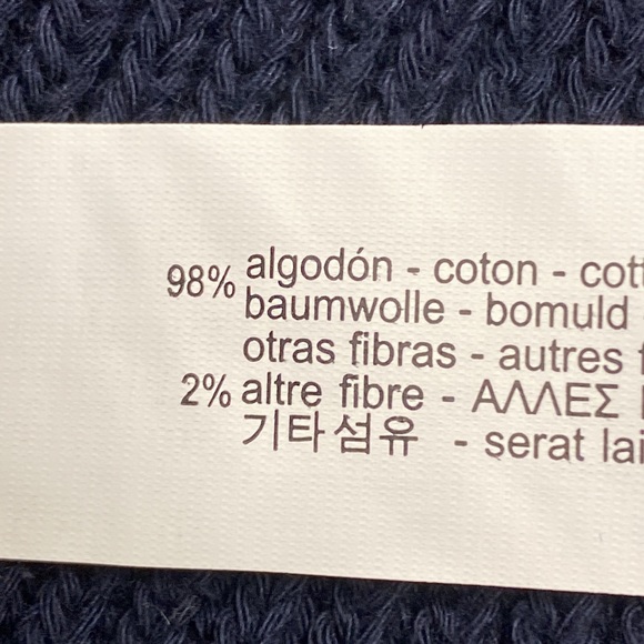 NWOT. Zara Man Navy Blue Cotton Cuffed Ribbed Hat. - Picture 5 of 6